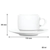 NADIR OPAL STACKABLE ESPRESSO CUP AND SAUCER, 90ML (12PC + 12PC SET)