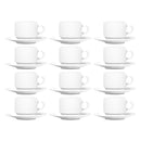 NADIR OPAL STACKABLE ESPRESSO CUP AND SAUCER, 90ML (12PC + 12PC SET)