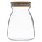 REGENT BOROSILICATE SHAPED GLASS JAR WITH BAMBOO LID, 1LT (115MM DIAX160MM)