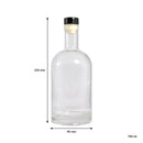 REGENT GLASS GIN BOTTLE WITH BLACK STOPPER, 750ML (95MM DIAX235MM)