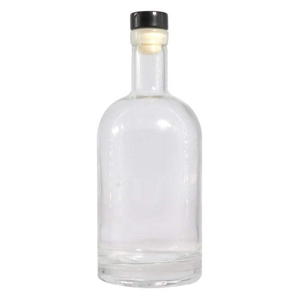 REGENT GLASS GIN BOTTLE WITH BLACK STOPPER, 750ML (95MM DIAX235MM)