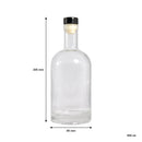 REGENT GLASS GIN BOTTLE WITH BLACK STOPPER, 500ML (85MM DIAX205MM)