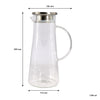 REGENT BOROSILICATE GLASS WATER JUG WITH HANDLE AND ST STEEL LID, 1.35LT (285X170X120MM DIA)