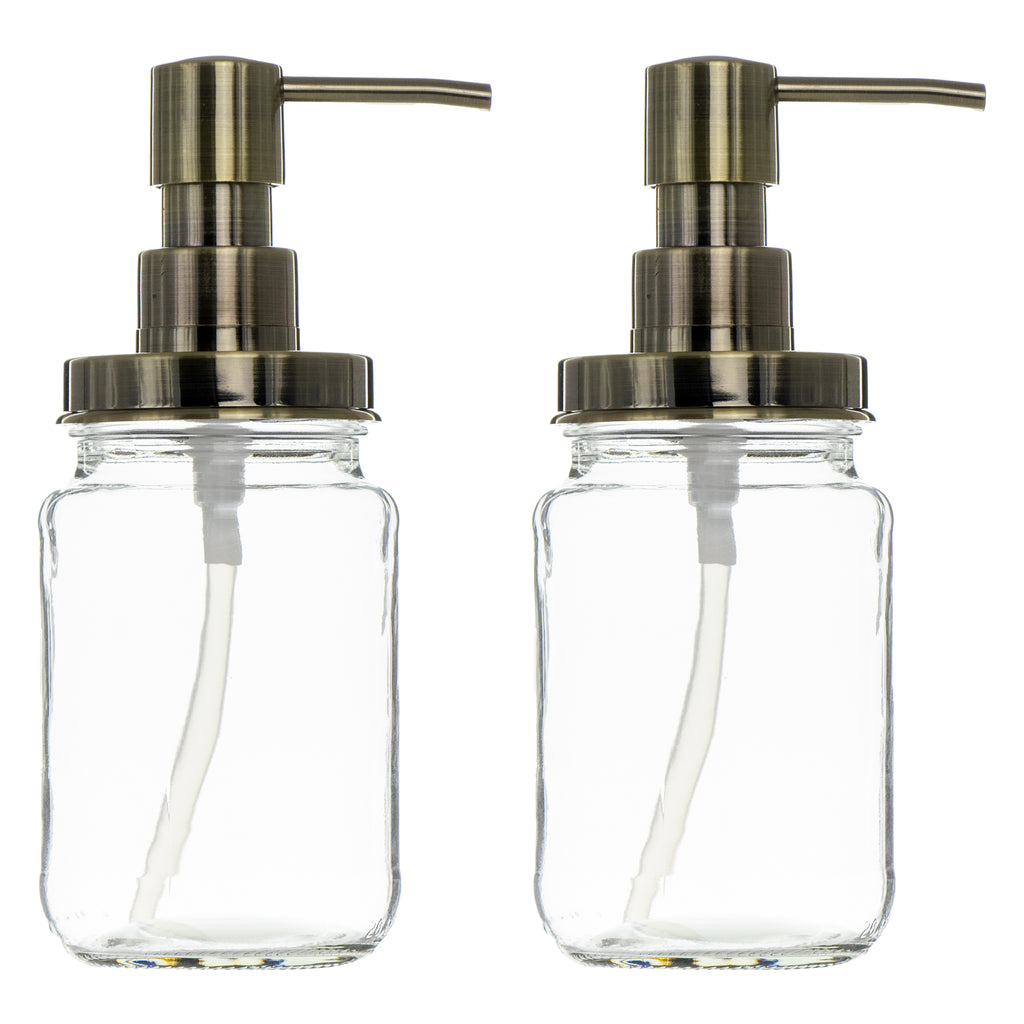 CONSOL JARS WITH BRONZE PUMPS 2 PACK, 375ML (195X75MM DIA)