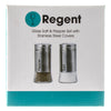 REGENT GLASS SALT & PEPPER SHAKERS WITH ST.STEEL COVERS 2 PIECE SET, 125ML (53MM DIAX110MM)