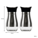 REGENT GLASS SALT & PEPPER SET WITH ST STEEL COVERS 2 PIECES, 125ML (55MMDIAX110MM)