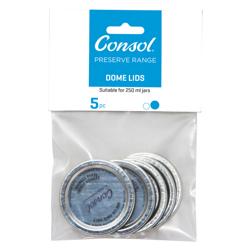 CONSOL PRESERVE JAR LID DOMES FOR 250ML JARS, 5 PIECES