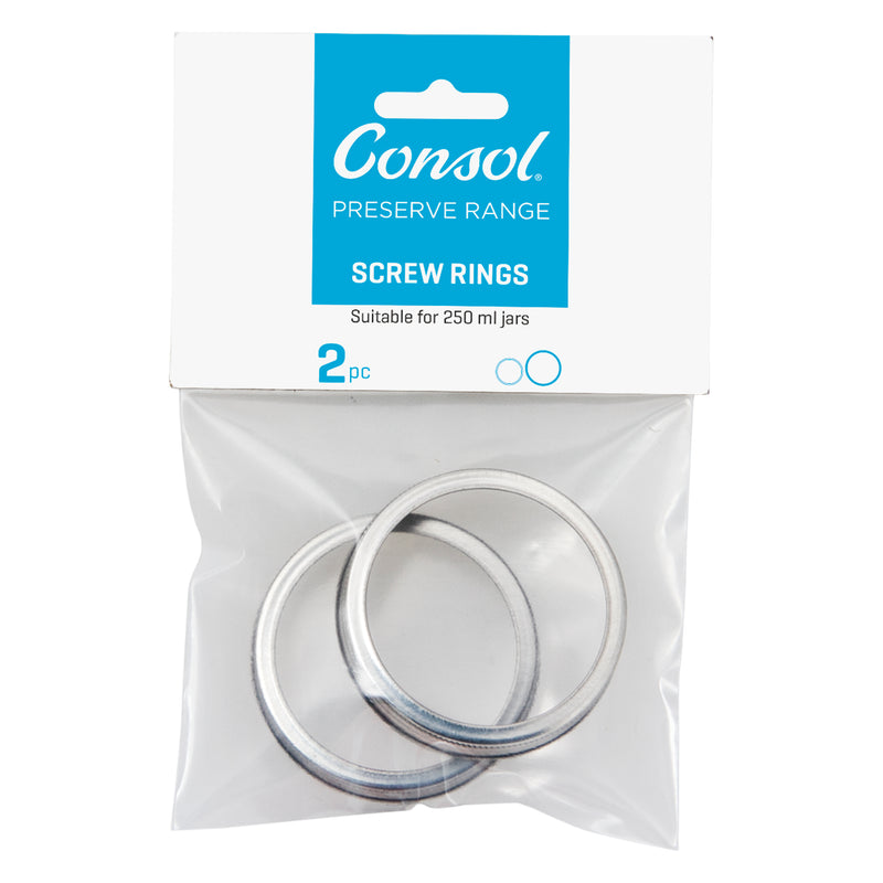 CONSOL PRESERVE JAR SCREW RINGS FOR 250ML JARS, 2 PIECES