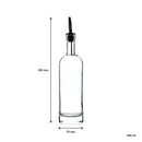 REGENT ROUND OIL/VINEGAR GLASS BOTTLE WITH HEAVY BASE AND POURER, 500ML (305/250X70MM DIA)