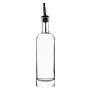 REGENT ROUND OIL/VINEGAR GLASS BOTTLE WITH HEAVY BASE AND POURER, 500ML (305/250X70MM DIA)