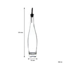 REGENT SLIM ROUND OIL/VINEGAR GLASS BOTTLE WITH HEAVY BASE AND POURER, 500ML (370/320X70MM DIA)