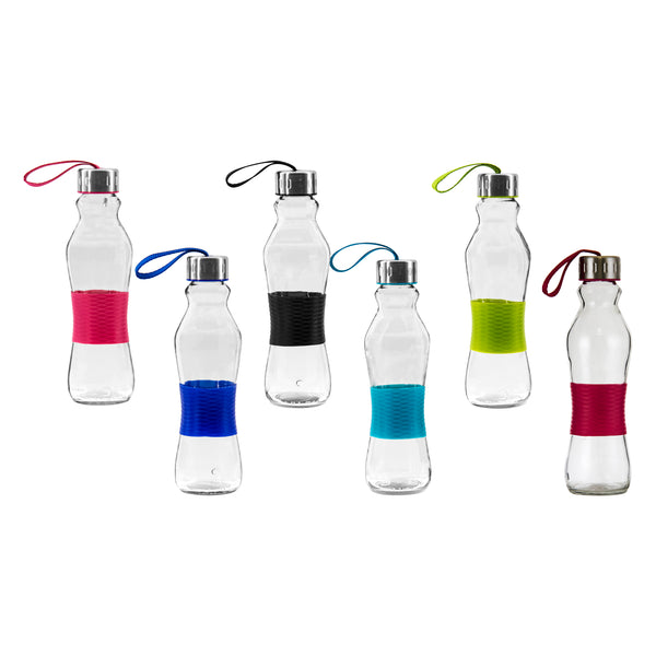 CONSOL GRIP N GO BOTTLE WITH STRAP LID IN ASSORTED COLOURS, 500ML (255X70MM DIA)