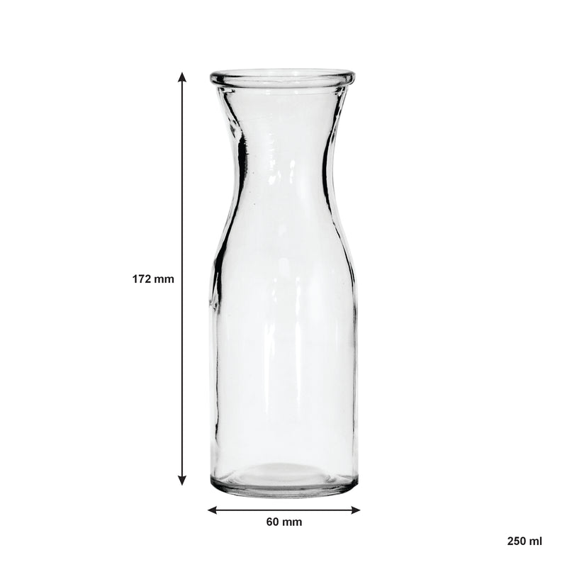 REGENT GLASS CARAFE 6 PACK, 250ML (172X60MM DIA)