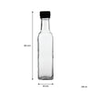 CONSOL SQUARE OIL & VINEGAR BOTTLE WITH BLACK LID, 250ML (203X48X48MM)