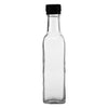 CONSOL SQUARE OIL & VINEGAR BOTTLE WITH BLACK LID, 250ML (203X48X48MM)