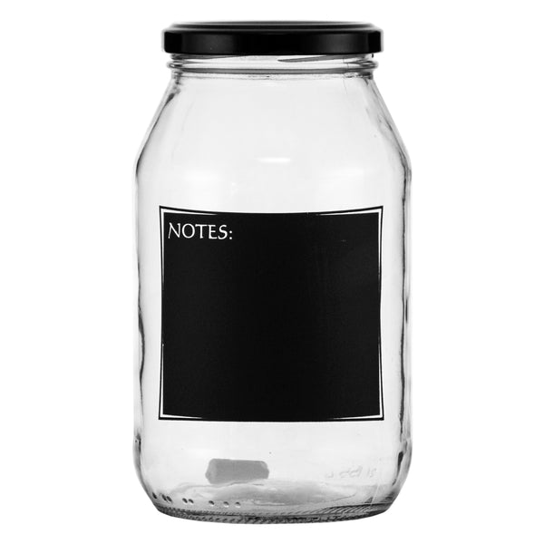 CONSOL JAR WITH BLACK NOTES, 750ML (160X90MM DIA)