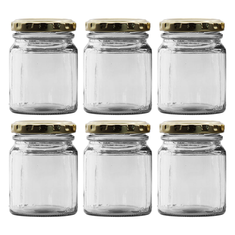 CONSOL SPREAD JAR WITH GOLD LID 6 PACK, 125ML (80X59MM DIA)