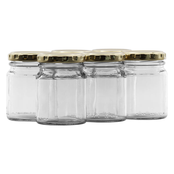 CONSOL SPREAD JAR WITH GOLD LID 6 PACK, 125ML (80X59MM DIA)
