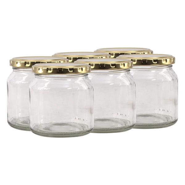 CONSOL SPREAD JAR WITH GOLD LID 6 PACK, 250ML (82X80MM DIA)