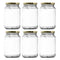 CONSOL ROUND JAR WITH GOLD LID 6 PACK, 375ML (124X77MM DIA)