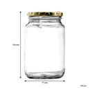 CONSOL ROUND JAR WITH GOLD LID 6 PACK, 375ML (124X77MM DIA)