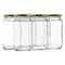 CONSOL SHEER JAR ROUND WITH GOLD LID 6 PACK, 375ML (135X72MM DIA)