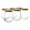 CONSOL CONICAL JAR WITH GOLD LID 6 PACK, 375ML (108X90MM DIA)