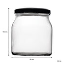 REGENT ROUND JAR WITH BLACK LID 4 PACK, 500ML (92MM DIA X 102MM)