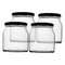 REGENT ROUND JAR WITH BLACK LID 4 PACK, 500ML (92MM DIA X 102MM)