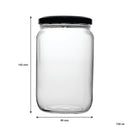 REGENT STRAIGHT SIDED JAR WITH BLACK LID 4 PACK, 720ML (85MM DIAX140MM)