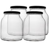 REGENT ROUND JAR WITH BLACK LID 4 PACK, 910ML (105MM DIAX135MM)