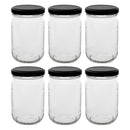 CONSOL FARRAGO JAR WITH BLACK LID 6 PACK, 250ML (107X67MM DIA)