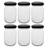 CONSOL FARRAGO JAR WITH BLACK LID 6 PACK, 250ML (107X67MM DIA)