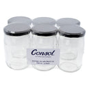 CONSOL FARRAGO JAR WITH BLACK LID 6 PACK, 250ML (107X67MM DIA)