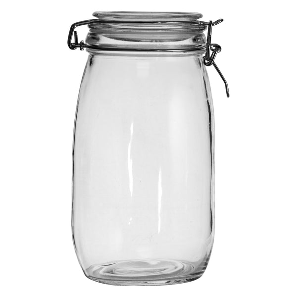 REGENT HERMETIC GLASS CANISTER WITH CLIP SEAL GLASS LID, 1.45LT (215X120MM DIA)