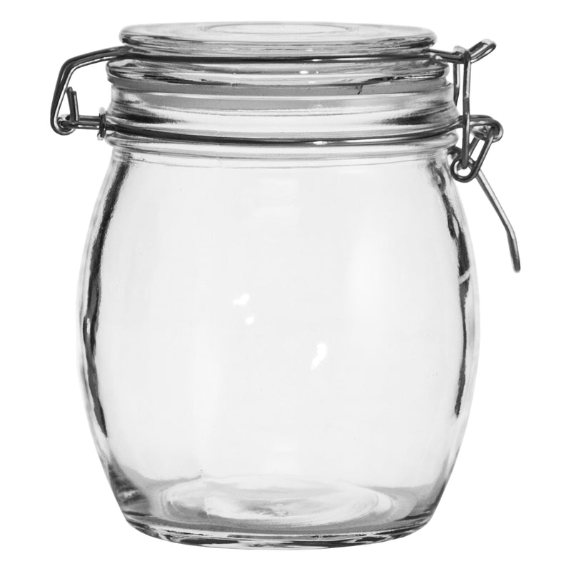 REGENT HERMETIC GLASS CANISTER WITH CLIP SEAL GLASS LID, 500ML (140X110MM DIA)