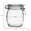 REGENT HERMETIC GLASS CANISTER WITH CLIP SEAL GLASS LID, 500ML (140X110MM DIA)