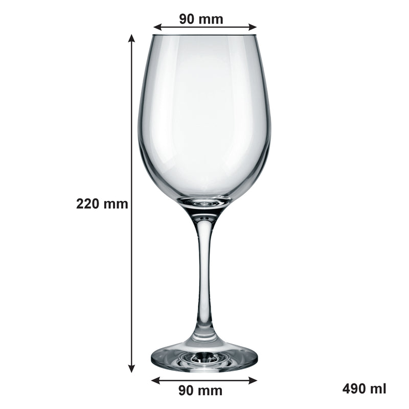 CONSOL LYON STEM RED WINE GLASS 4 PACK, (490ML)