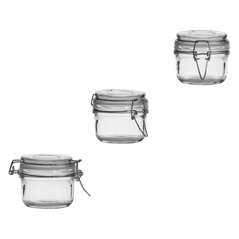 REGENT HERMETIC GLASS CANISTER WITH CLIP SEAL GLASS LID, 175ML (70X80MM DIA)