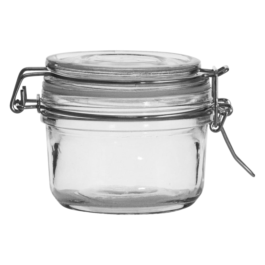 REGENT HERMETIC GLASS CANISTER WITH CLIP SEAL GLASS LID, 175ML (70X80MM DIA)