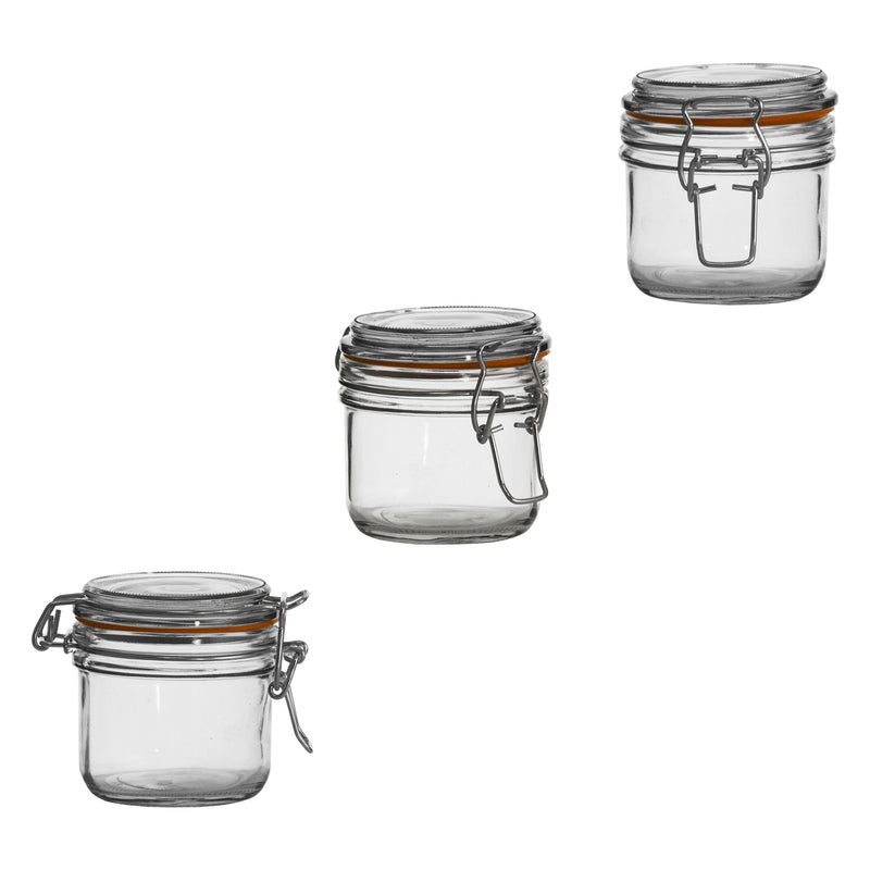 REGENT HERMETIC GLASS CANISTER WITH CLIP SEAL GLASS LID, 200ML (80X80MMDIA)