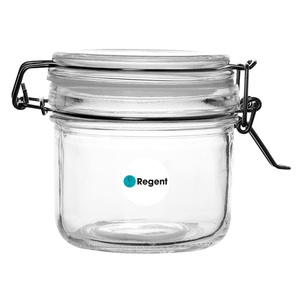 REGENT HERMETIC GLASS CANISTER WITH CLIP SEAL GLASS LID, 200ML (80X80MMDIA)