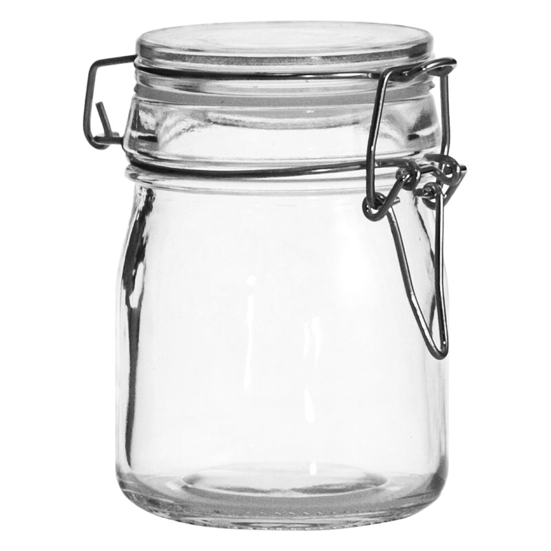 REGENT HERMETIC GLASS CANISTER WITH CLIP SEAL GLASS LID, 190ML (95X65MM DIA)