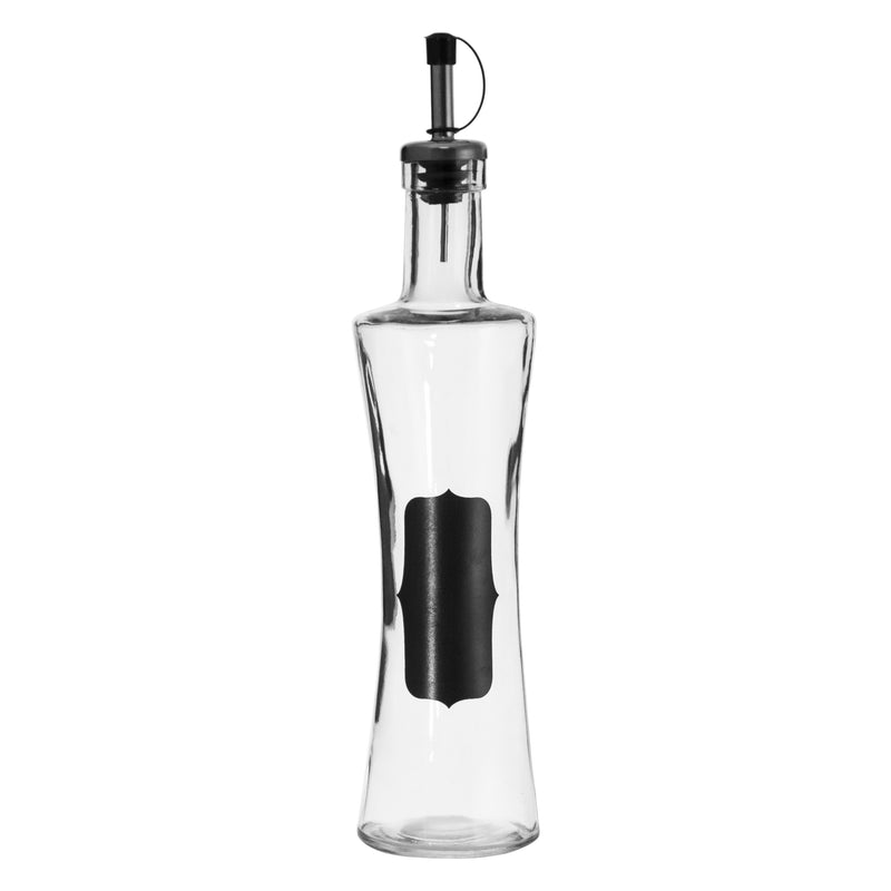 REGENT GLASS OIL/VINEGAR BOTTLE WITH NOTES & POURER, 400ML (67MM DIAX295MM)