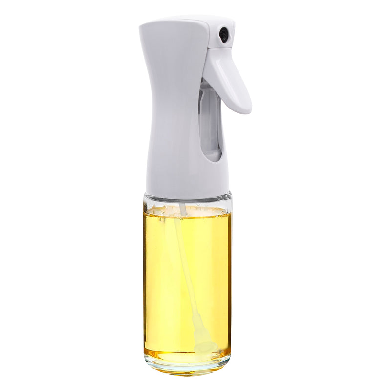 REGENT GLASS OIL SPRAY BOTTLE WITH WHITE PLASTIC SPRAY HEAD, 200 ML (60MM DIAX230MM)