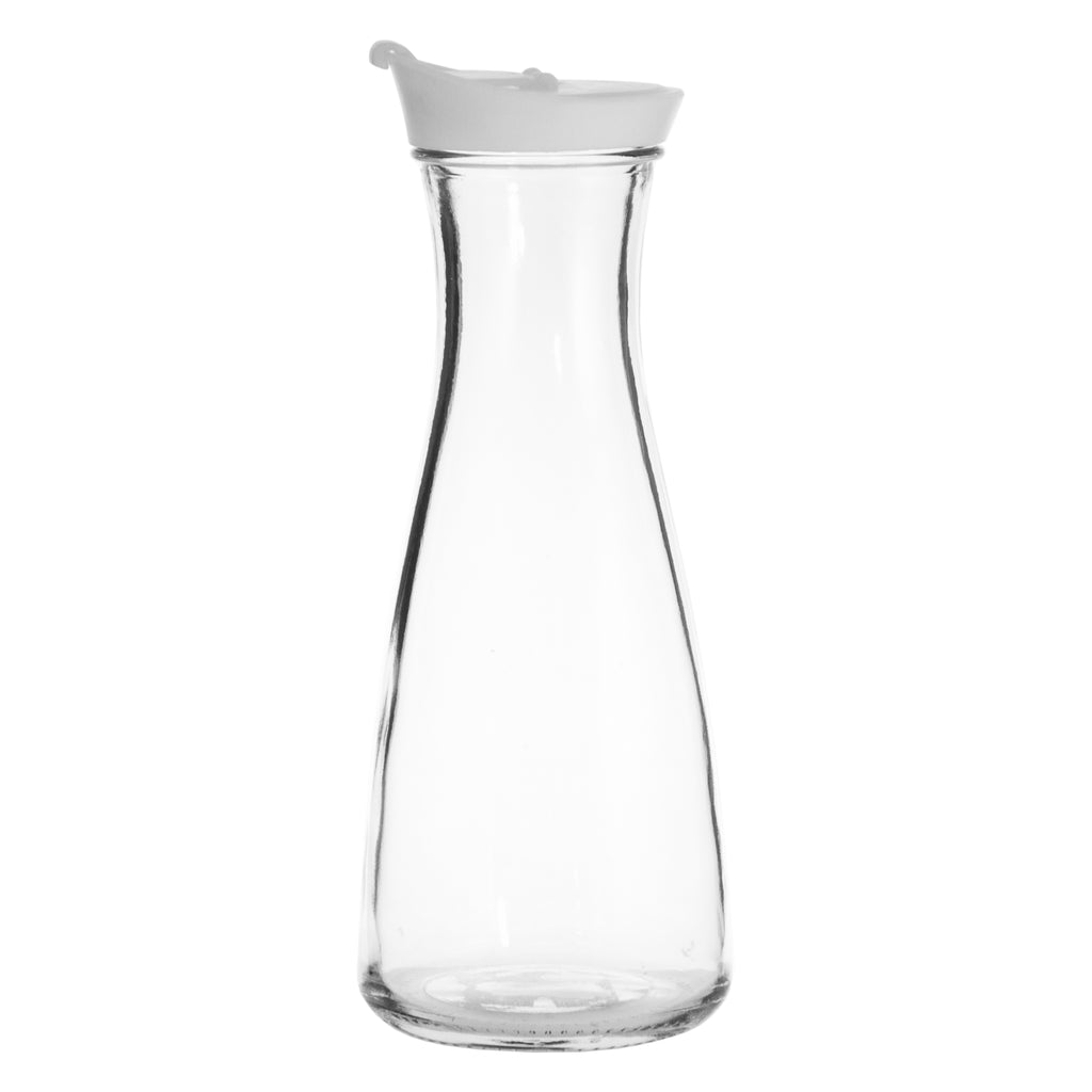 REGENT GLASS CARAFE WITH WHITE LID, 850ML (260X100MM DIA)