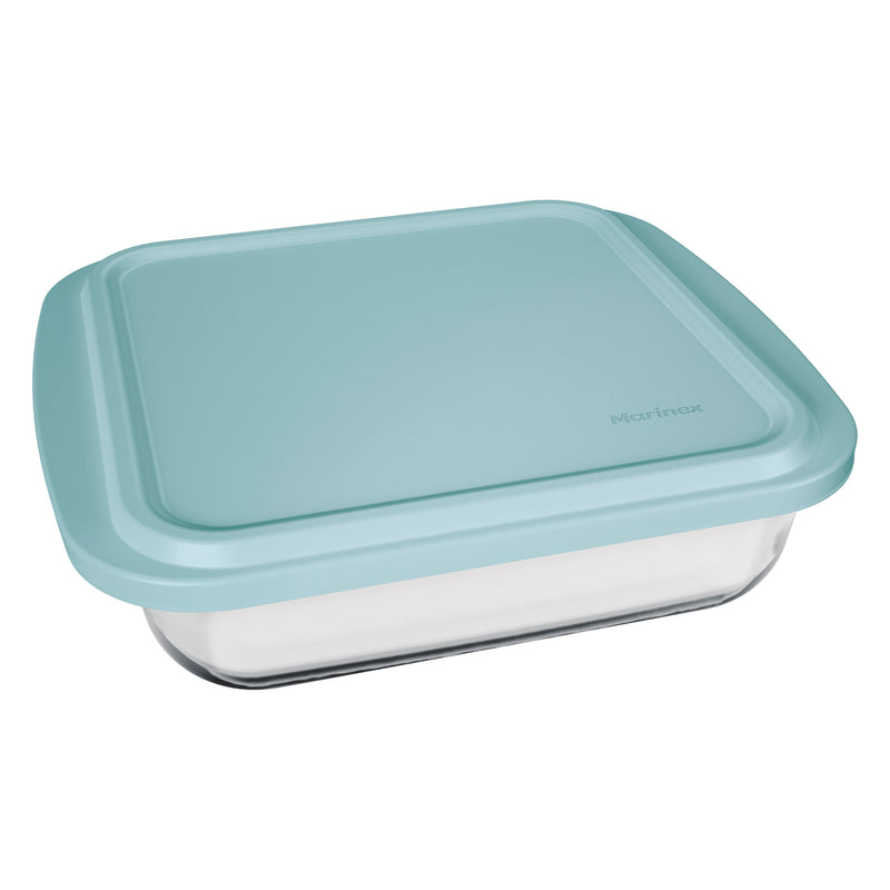 MARINEX SQUARE ROASTER WITH COLOURED PLASTIC LID, 1.8LT (252X226X54MM)