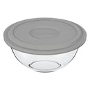 MARINEX GLASS MIXING BOWL WITH COLOURED PLASTIC LID, 1.5LT (94X210MM DIA)