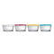 NADIR AMERICANO LARGE BOWL WITH 4 COLOURED PLASTIC LIDS, 600ML (131MM DIAX70MM)