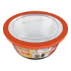 MARINEX ROUND FOOD STORAGE CONTAINER WITH PLASTIC LID, 2.4LT (223MM DIAX110MM)